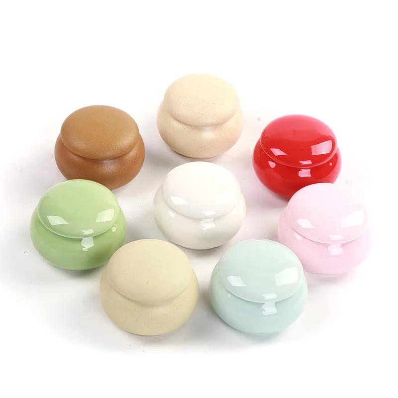 8 Colors Mini Tea Box Glazed Ceramic Jar Storage Boxes Pottery Airtight Coffee Kitchen Food Pots Ointment