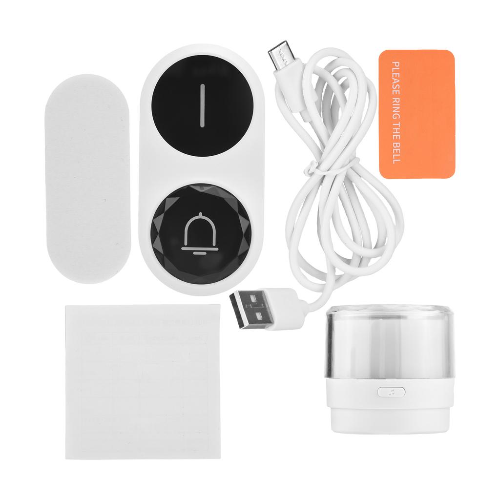 Wireless Doorbell Adjustable Volume 26 Different Ringtones LED Flash Multiple Bell IP64 Waterproof for Home Classroom