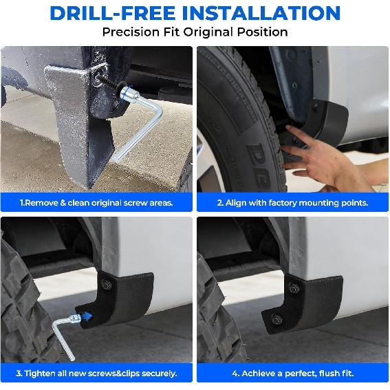 Mud Flaps Compatible with F150 (2WD/4WD) 2021-2025 Accessories, MudGuards for Truck Splash Guards Fenders 2PCS Mudflaps