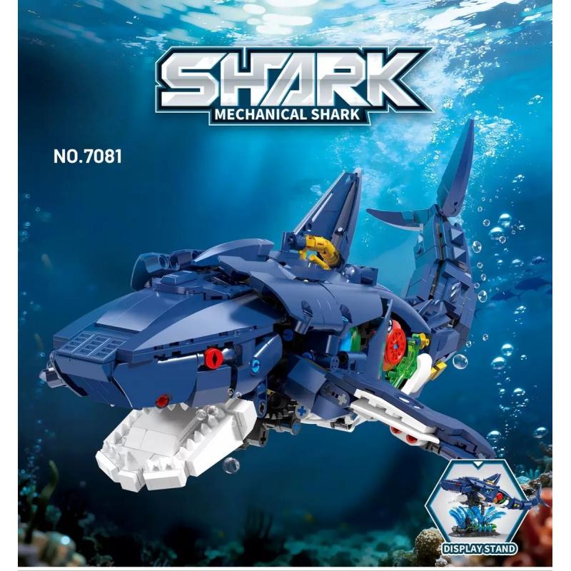 1096Pcs, Ideas Sea Animal Building Blocks Toys Shark Building Blocks Set With Rotatable Link Component, Stem Toy For Kids Adults