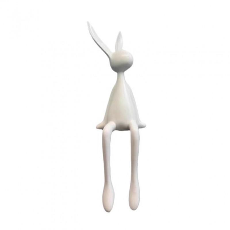 Creative Cartoon Long-Eared Sitting Rabbit Resin Decor Figurine Living Room Entryway TV Cabinet Home Decoration