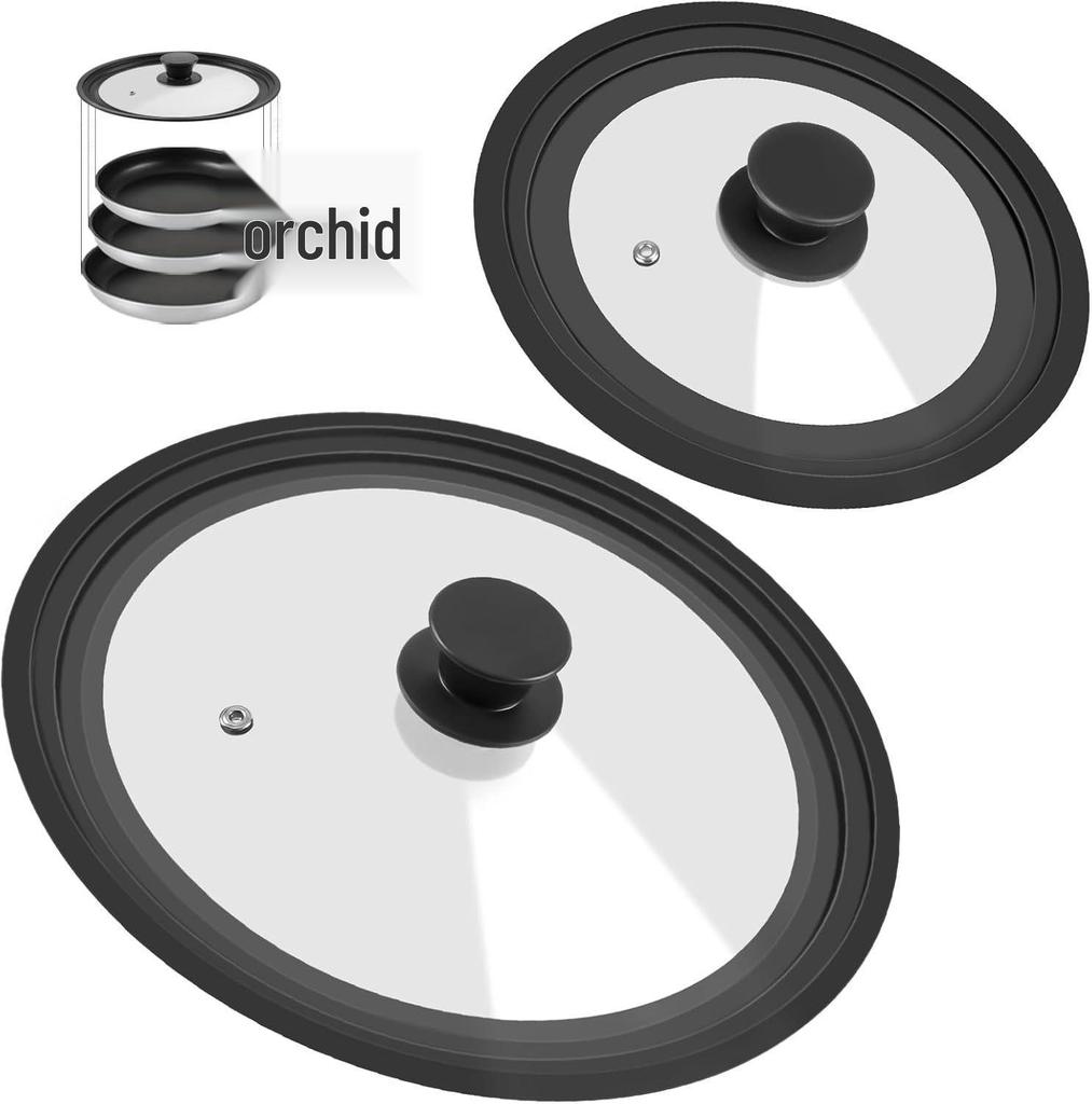 Tampa de Pote Universal de Silicone e Vidro Multitamanho: Anti-Queda, à Prova de Explosão para Vaporizador & Wok