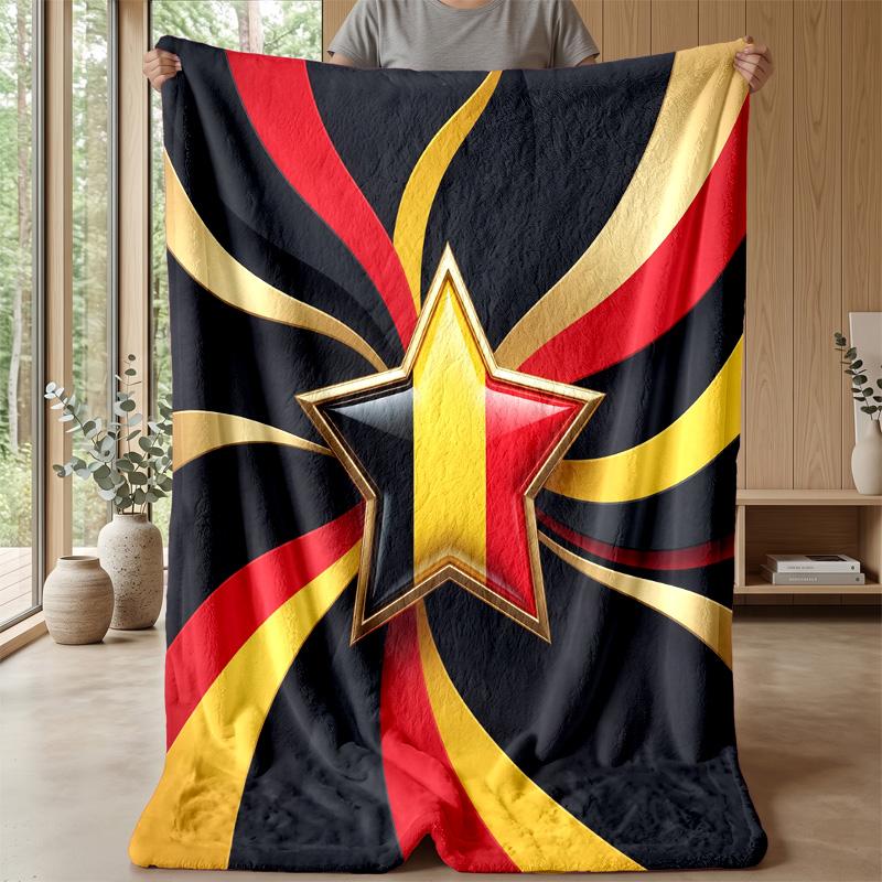 Couverture Flottante Imprimée Football Belgique Douce pour la Peau Chaude Décorative pour Canapé Lit Intérieur Usage Quotidien