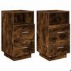 VidaXL Bedside Tables 2 Pcs with 2 Drawers Smoked Oak 36x36x68 Cm, Side Table, Bedside Cabinet, Accent Table 858587
