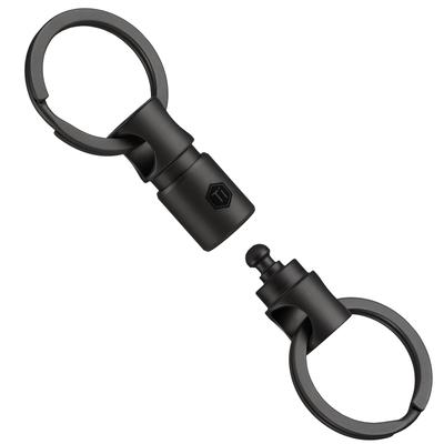KA24BK Titan-Schlüsselring-Anschluss, 360-Grad-Drehung, teilbarer Titan-Schlüsselring, Autoschlüsselhalter, Smart Key, Verlustschutz, kleiner, leichter Schlüsselring