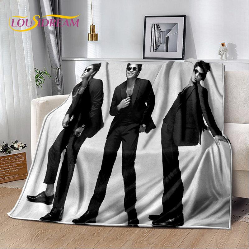 3D HD Bruno Mars Sänger Star Weiche Plüschdecke, Flanelldecke Überwurfdecke für Wohnzimmer Schlafzimmer Bett Sofa Picknick Abdeckung Kinder