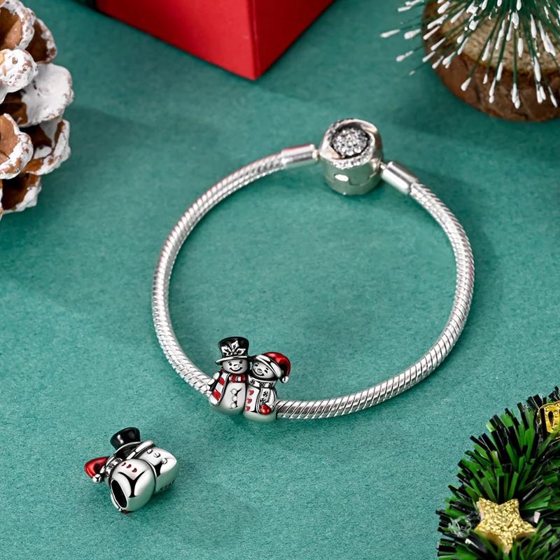 Original Charmscopper Christmas Snowman Beads Beads Fit Charms Platabracelets For Women Women Jewelry Making Diy