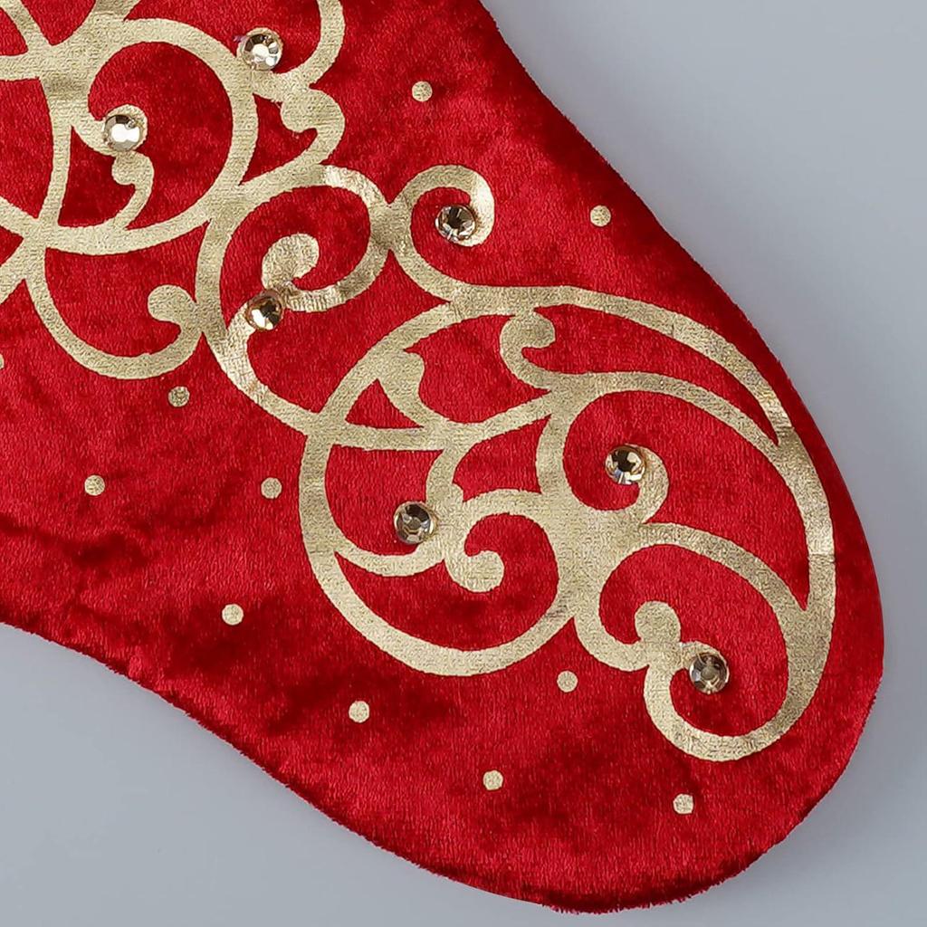 New Hot Stamping Velvet Reindeer Christmas Stocking Pendant Ornament, Large Size
