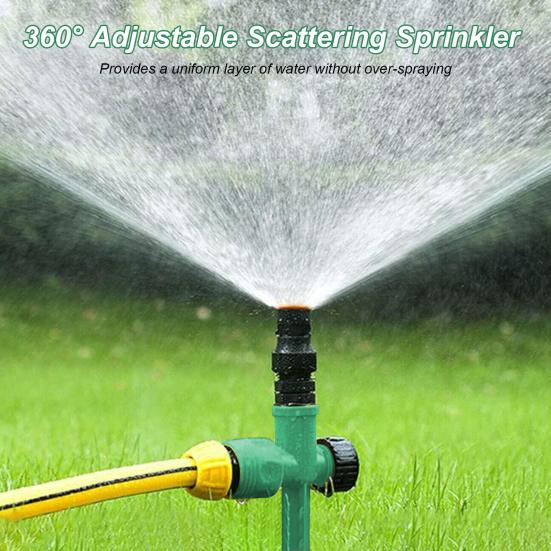 Lawn Sprinkler with Spike Base Ground Insert Water Sprinkler Adjustable Garden Sprinkler for Yard Patio Lawn Grass Irrigation