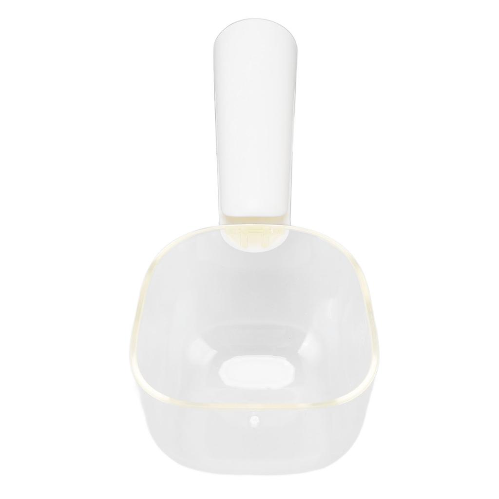 Pet Food Scoop Transparent Clear Scale Food Grade Dog Food Shovel with Clip Handle for Puppy Cat White