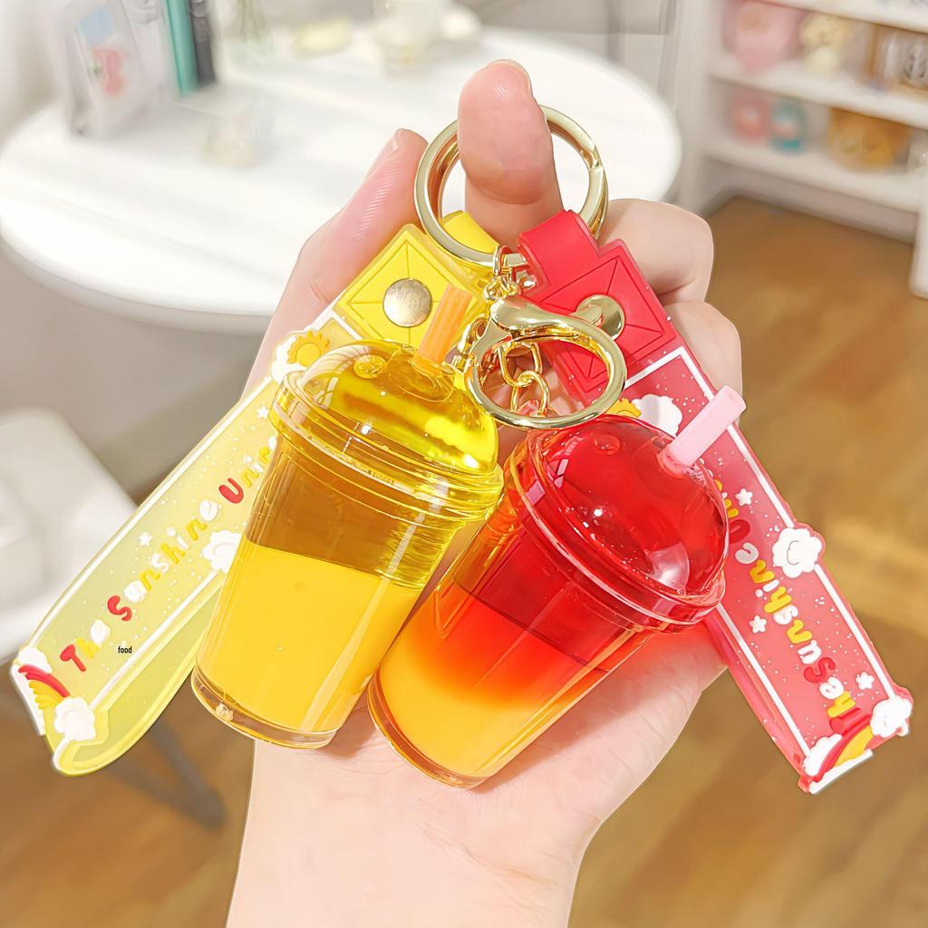 Acrylic Milk Tea Keychain: Cute Coffee Cup Glitter Pendant Charm