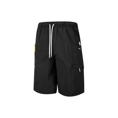 Μονόχρωμο Κορδόνια Ίσιο Casual Σορτς Unisex Σορτς Μαύρο 539659-01