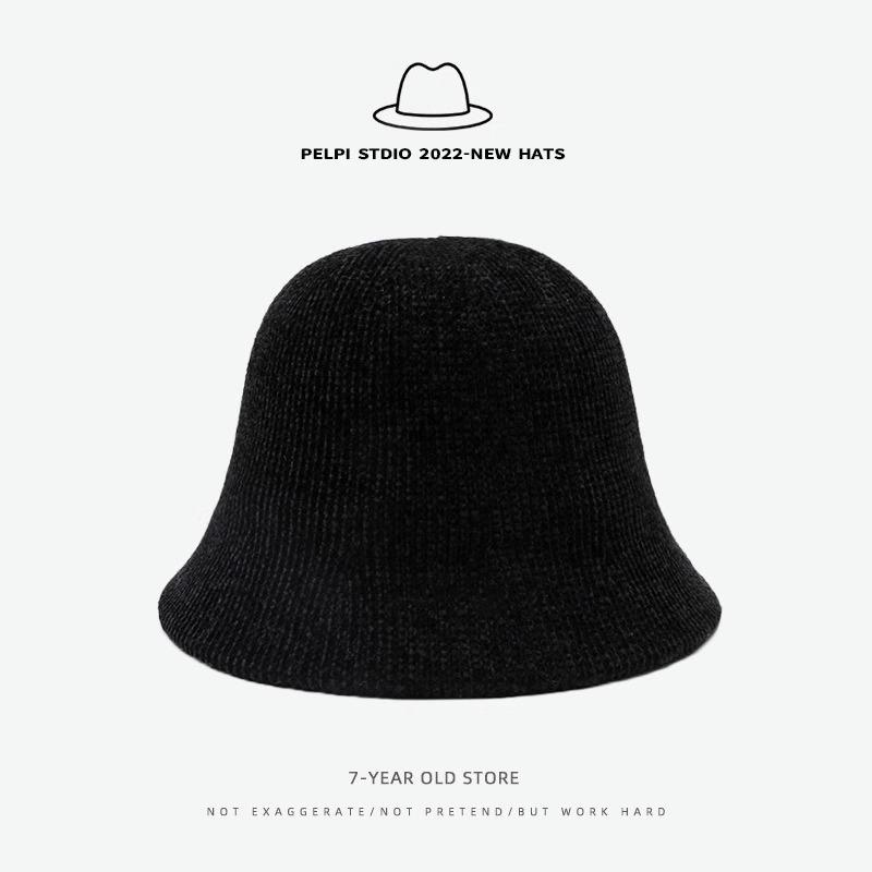 Big Head Circumference Autumn and Winter Hat Women's Basin Hat Warm Bucket Hat Knitted Bucket Hat Winter