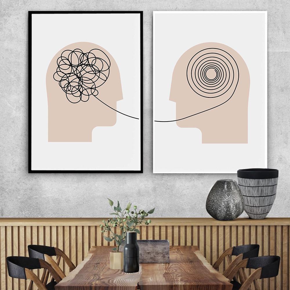 ZTGDA Poster Salute Mentale Su Tela | Grafico Controllo Emozioni, Decorazione Ufficio Terapeutico E Scuola, 30,5x40,6 Cm
