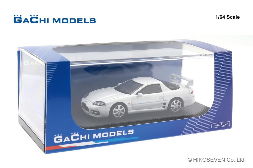 Hiko Seven GACHI MODELS 1/64 Mitsubishi GTO (1998) Galaxy White Finished Model GM64001WH