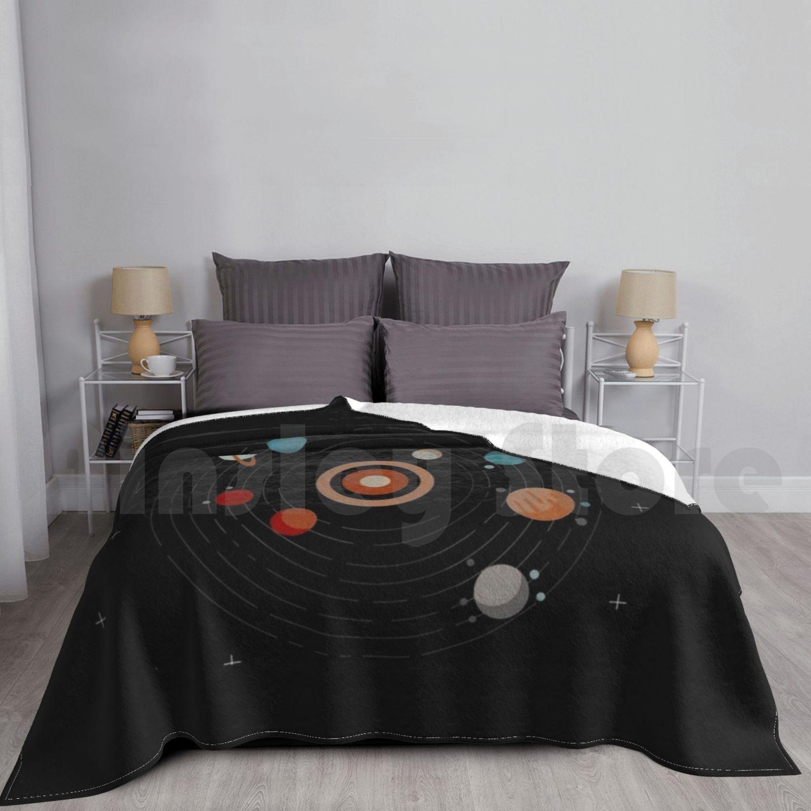 Solar System Orbit Blanket Super Soft Warm Light Thin Space Space Space Outer Space Outer Space Size: 75*100cm, Weight: 230 GSM