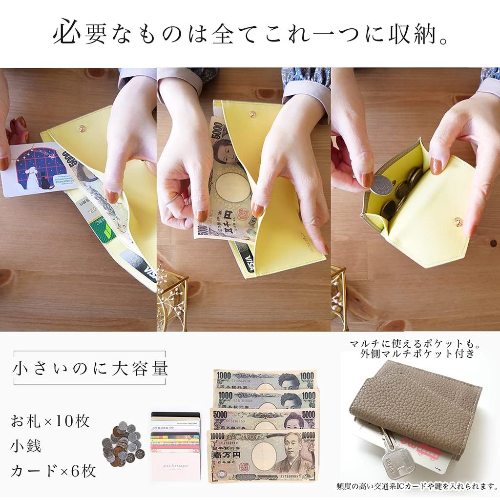 Gift Wrapping Genuine Calf Leather Mini Lucky Color Spring Wallet [World Closet] Women's Tri-Fold Wallet, (Mocha Brown),