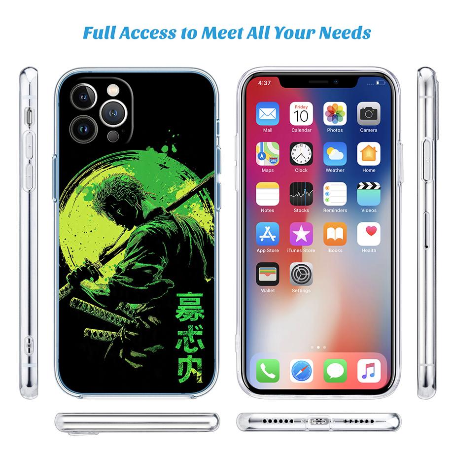 TR33 One Piece Zoro Transparent Phone Case for Motorola Moto G7 G8 G9 G84 G85 G73 G24 G15 Z2 Play Power Plus