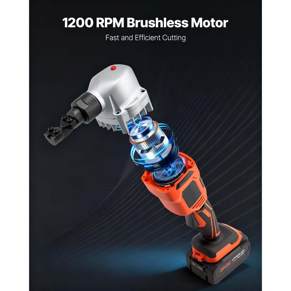 SucceBuy Cordless Metal Nibbler with 18/20 V 2.0 Ah/4.0 Ah Battery Brushless Motor Plastic Carrying Case for Cutting Stainless