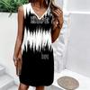 Plus Size V Neck Sleeveless Dappled Light Bamboo Grove Scenery Print For Peaceful Daily Wear