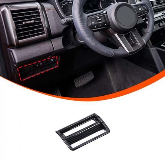 Carbon Fiber Headlight Button Switch Cover Trim For Mitsubishi Triton L200 23-24