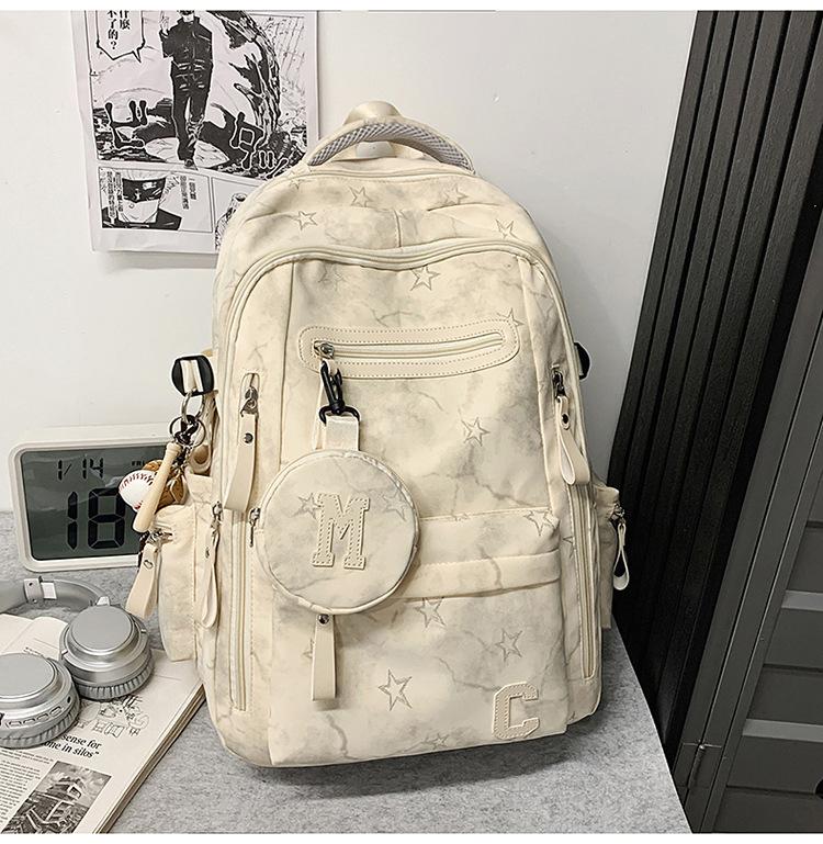 Schoolbag Large Capacity Junior High School Boys School Bag Men's and Women's Lightweight Backpack Chinese College Students Outdoor Leisure Printed