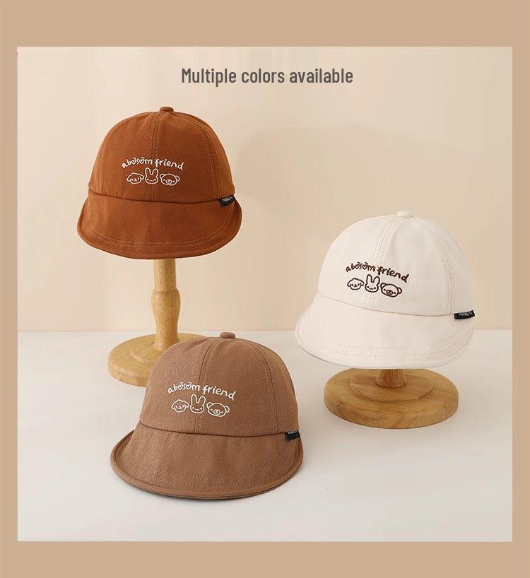 Kids' Spring & Autumn Brimmed Bucket Baseball Cap - UV Sun Protection for Baby Boys & Girls