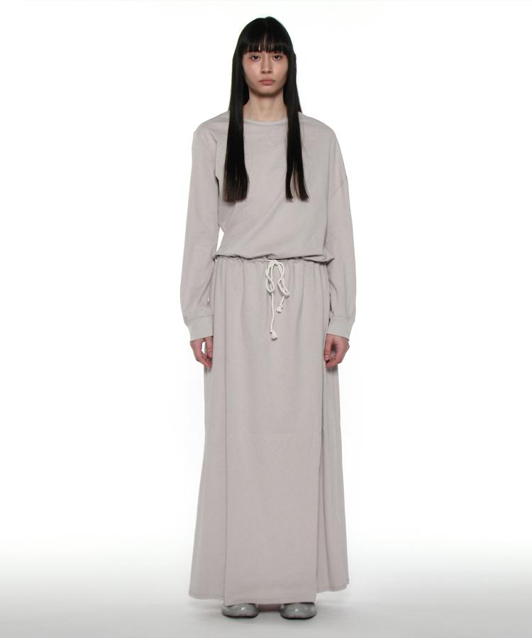 Partimento Woman Pwc Asymmetrical Drawstring Maxi Dress_Stone