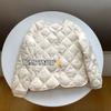 Light and short rhombus cotton-padded clothes for women's autumn and winter new V-neck liner cotton clothes jacket for small people to keep