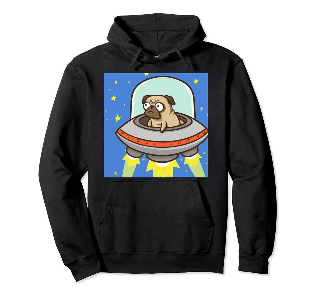 Pug Rides a UFO Hoodie