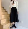 Women's Brown High-Waist A-Line Skirt: Thick, Slimming, Hip-Covering Medium-Length for Autumn and Winter