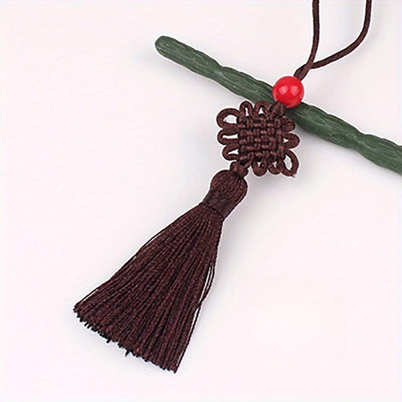 DIY Handgeknüpfter chinesischer Knoten, kleiner chinesischer Knoten Lesezeichen, Quastenanhänger, Taschenanhänger, Handyanhänger, Schreibwarenanhänger, Lesezeichenanhänger