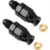 2pcs Universal Black Anodized Aluminum Straight AN6 Male To 3/8" Tube Hose Fitting Adapter, Fuel Line Hard Pipe