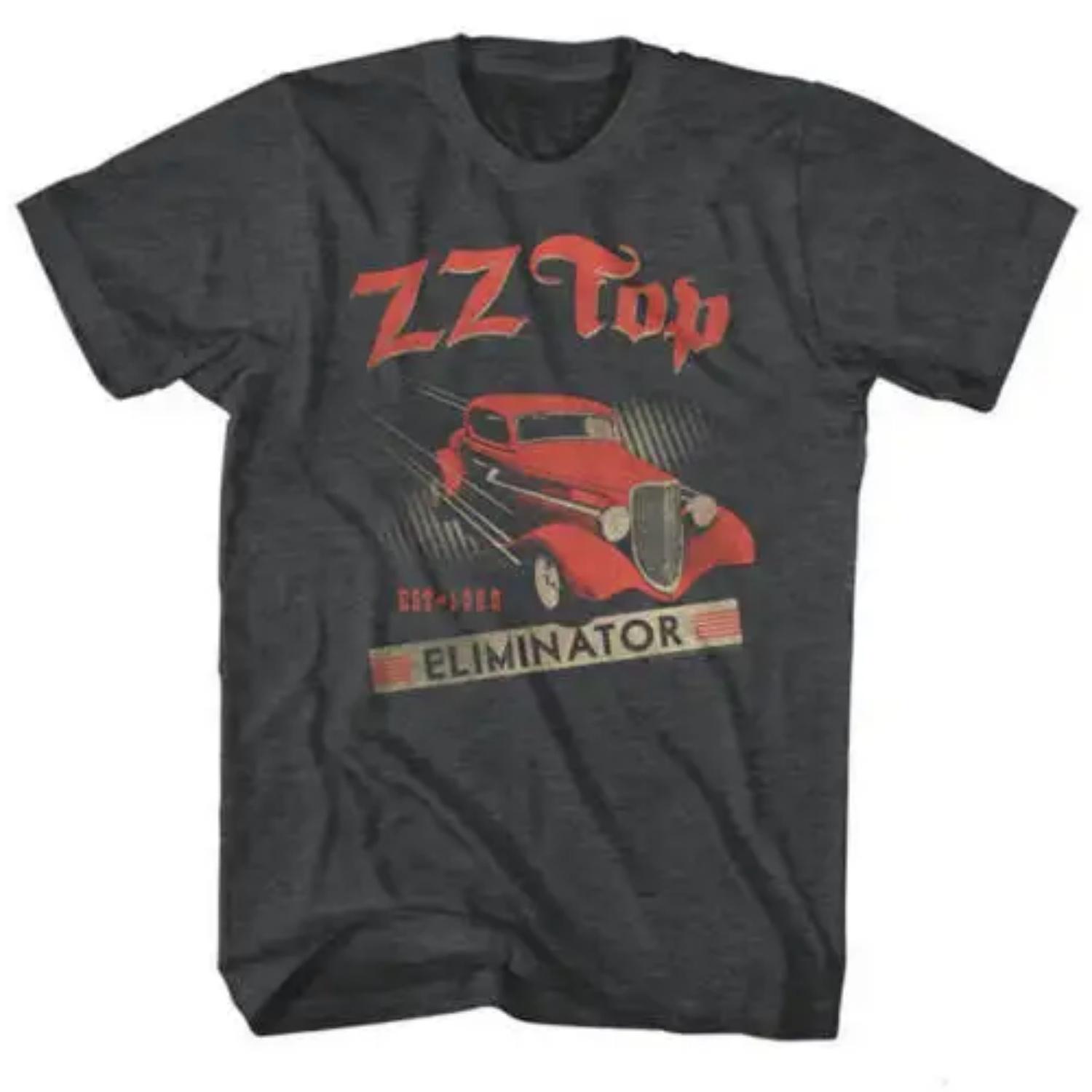 ZZ Top Men s T-Shirt Eliminator Car 1969 Rock Band Tour  Live Concert Tee Cover S чёрный