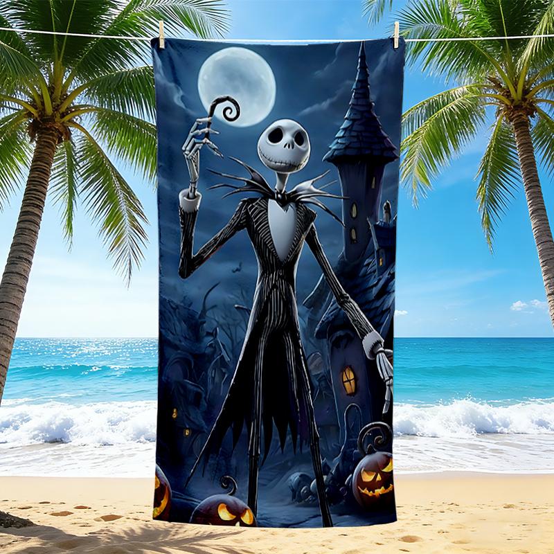 1Pc Nightmare Before Christmas Beach Towel, Quick Dry, Multi-Use for Beach Pool Gym Yoga Home Travel, Christmas, Halloween, Xmas Gift M928694