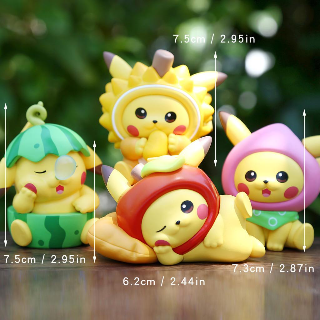 Pvc Cute Pikachu Fruit Figurine Collectible Toys Ornament For Children Teens And