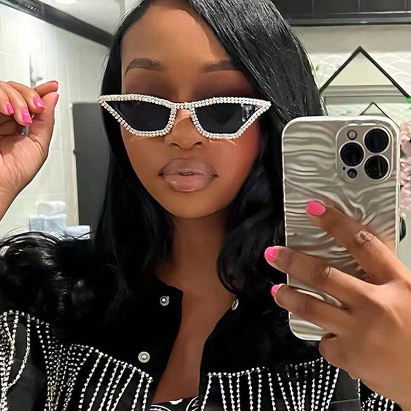 Special-Shaped Cat-Eye Fashion Sunglasses Niche Hip-Hop Trendy Sunglasses With Dimond For Women 2154