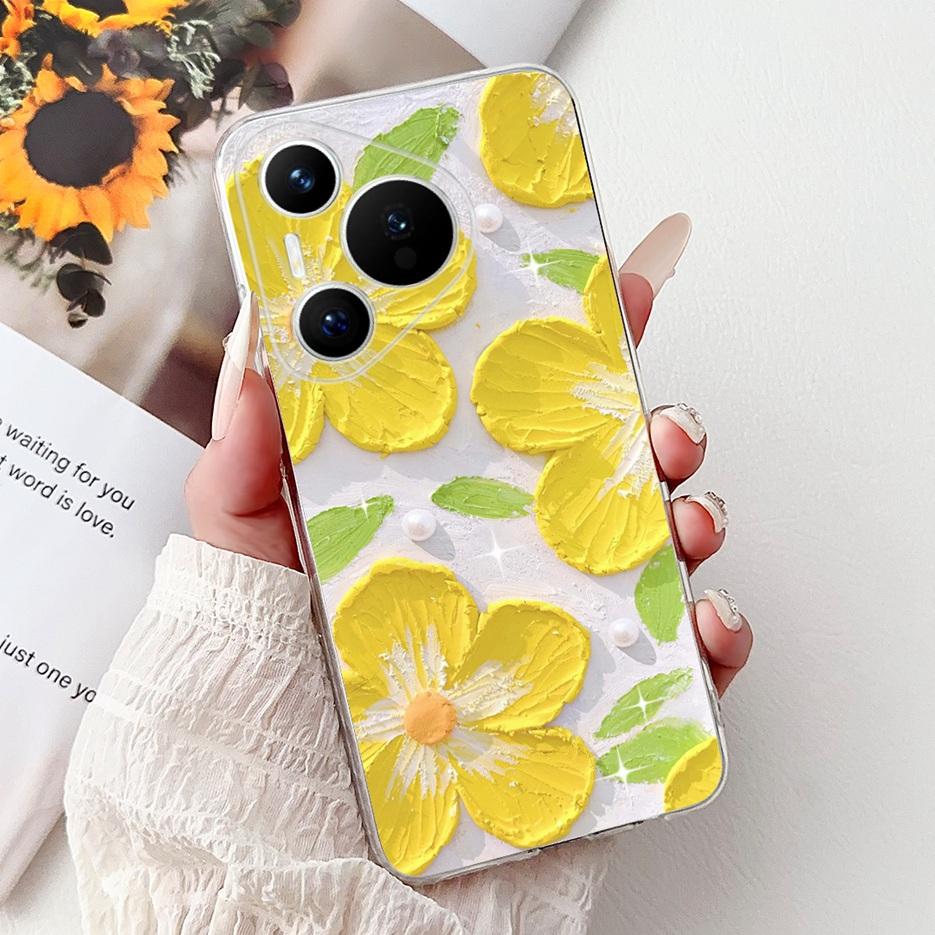 For Huawei Pura 70 Pro Plus Case Colorful Flower Painted Cover Soft Slim Phone Case For Huawei Pura 70 Ultra Pura70 Pro 5G Shell
