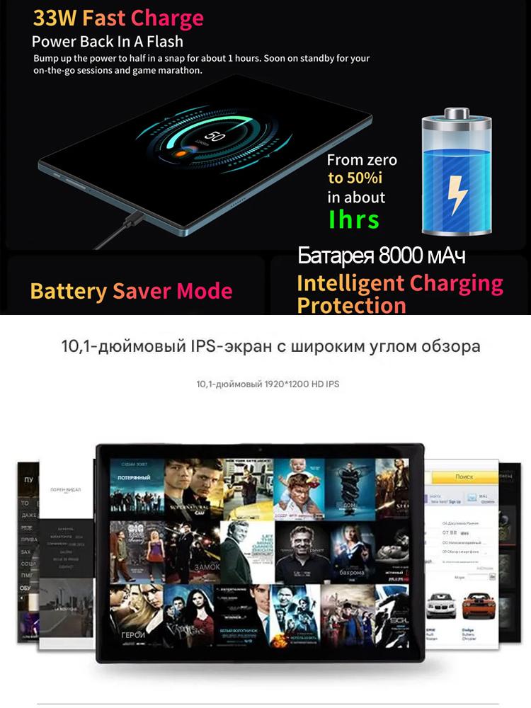 BDF 8GB+512GB 10.1 Inch Bluetooth 8000mAh Tablet Android12 PC 3G 4G LTE Sim Card network