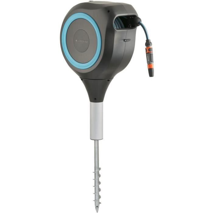 Distributore automatico su picchetto GARDENA RollUp M bordo blu - Lunghezza 20m - Ø11mm - Kit completo