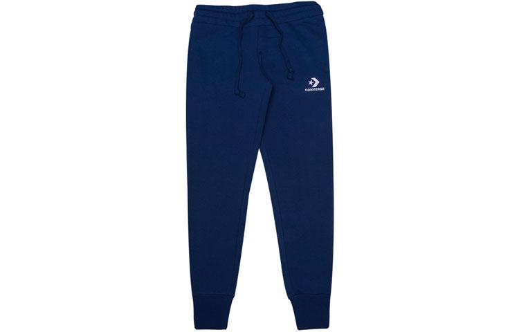 Converse Women's Blue Knitted Sweatpants Thickened Straight Fit Pants 10008821-A02 Cm