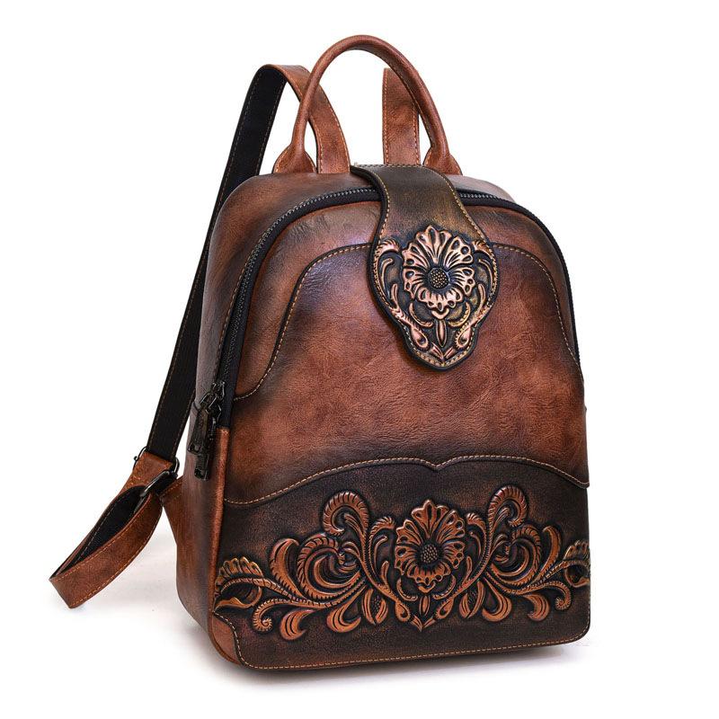 Printed Lady's Double Shoulder Bag - A Casual, Traditional Chinese Style, Large Capacity Work Bag for Women