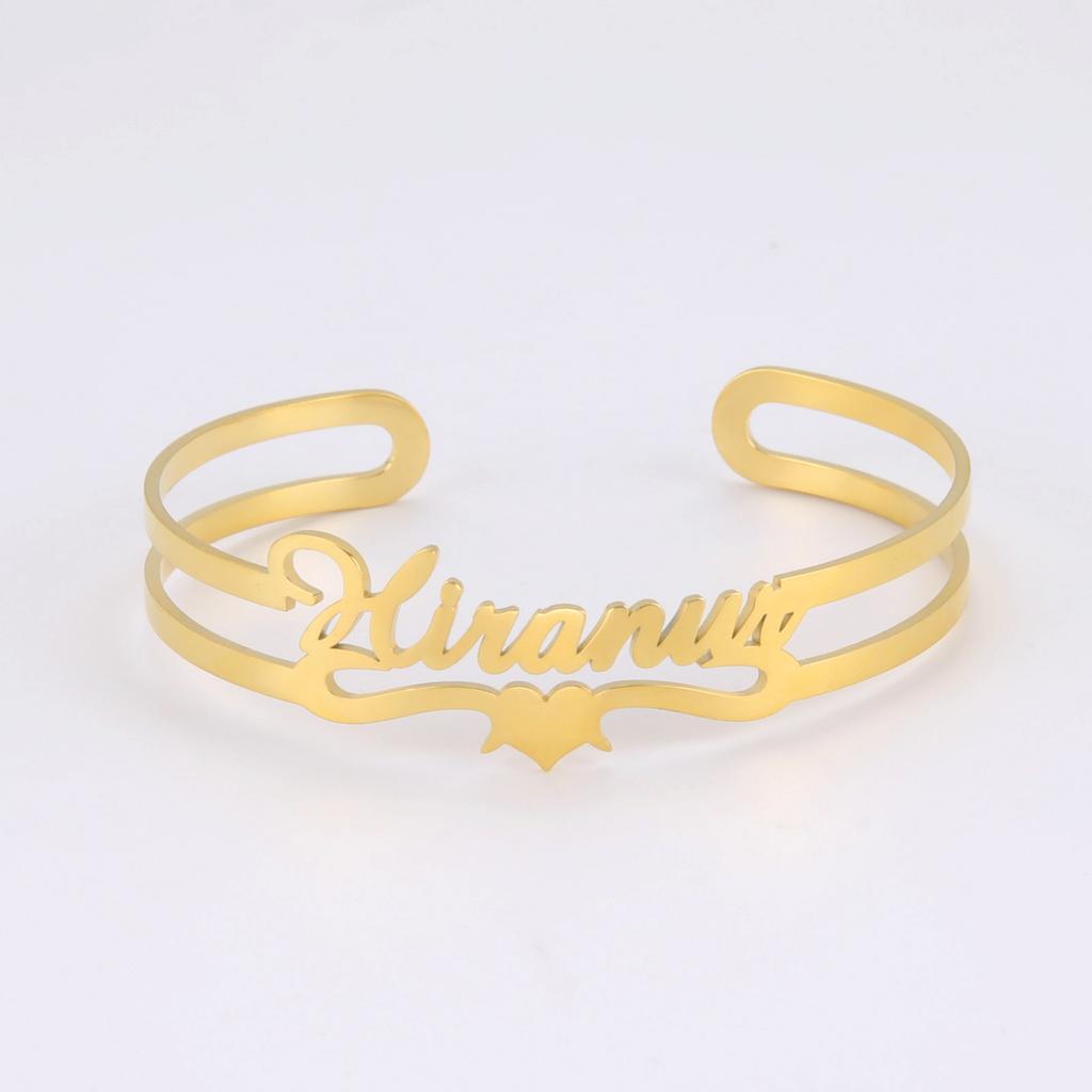 Personalized Name Bracelet for Women Men Custom Jewelry Stainless Steel Customized Bangle Gold Color Arabic Name Birthday Gifts
