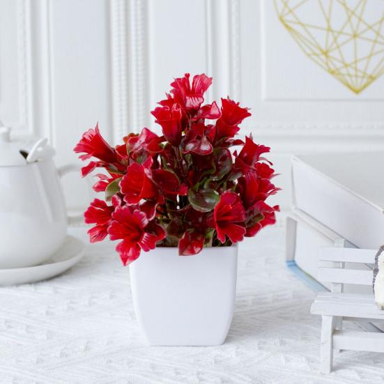 Fake Potted Plant No-fade Artificial Lilac Bonsai Realistic Colorful Simulated Green Plant for Home Decoration