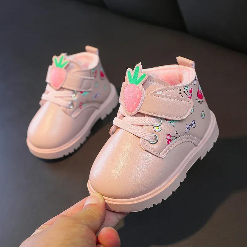 Fashion Zapatos NiñaKid Snow Boot Winter Boot Girl Princess shoe Soft Soled Walking Shoe Baby Ankle Boots Fashion Leather Boot Kid Shoe