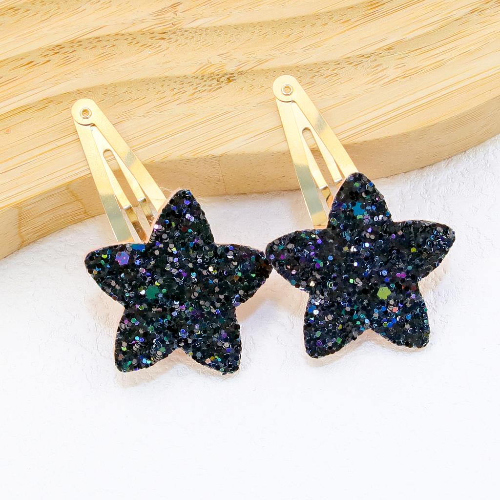2/8pcs Sparkly Star Hair Clips Kids Glitter Star Shaped Hairpins Girls Alloy Snap Barrettes Clips Kids Children Hair Accessories