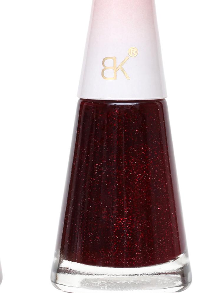 BK Fashion Nail Polish - Non-Peelable, Wine Red, White & Transparent, Chip-Resistant, 8.5ML, Bestseller Nude Color.
