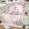 Rose Floral Fleece Blanket, Gift from Daughters,gift for Mom anniversary,Dear Mom Hug This Blanket Quote,custom Names Olivia Emma Sophia Ava
