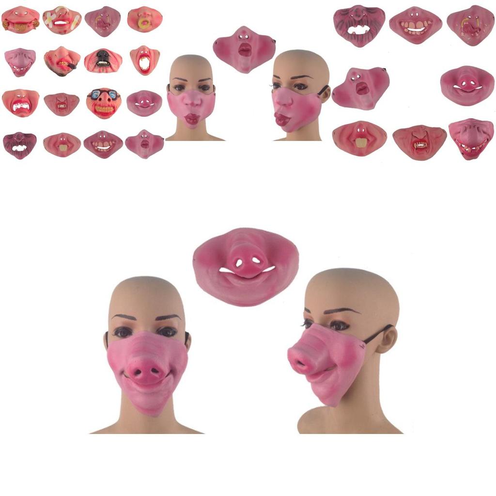 Hilarious Halloween Half Face Mask With Comical Pig Nose For Costume Fun
