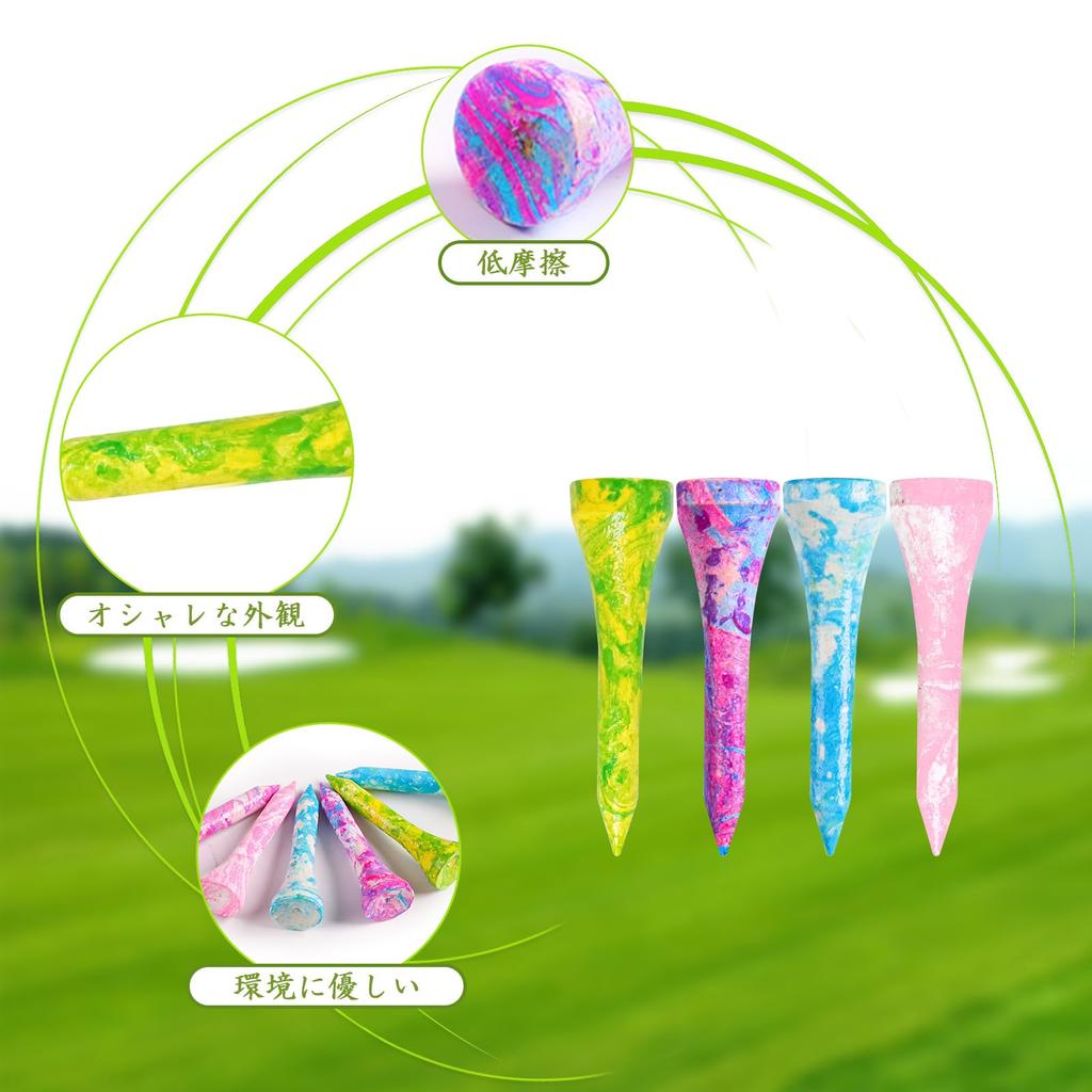 Bamboo Golf 38mm Short Large Beautiful Natural Environmentally Renewable Golf Equipment for Practice and Play 38mm Tees, Tees, 50-Pack, Capacity,